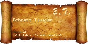 Bohnert Tivadar névjegykártya