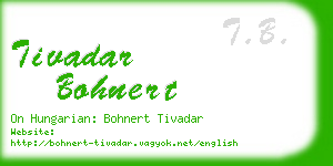 tivadar bohnert business card